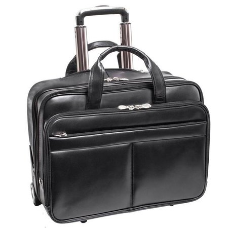 MCKLEINUSA McKlein 87855 Bowery Leather Wheeled Non - Detachable Laptop Briefcase - Black 87855